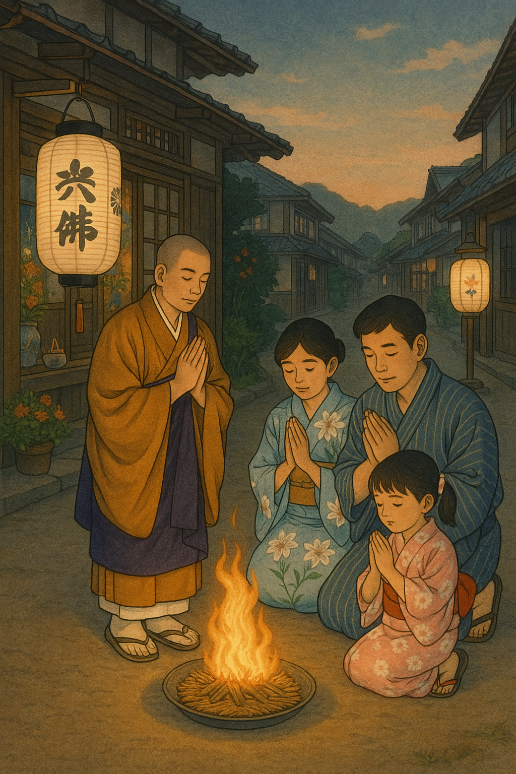 迎え火の画像